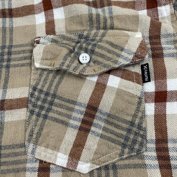 Hurley Flannel Shirt Mens XL Outdoor Utility Pocket Button Up Plaid Long Sleeve - Picture 8 of 10